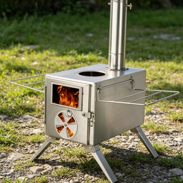304 Stainless Steel Wood Stove with Chimney Pipe for Tents