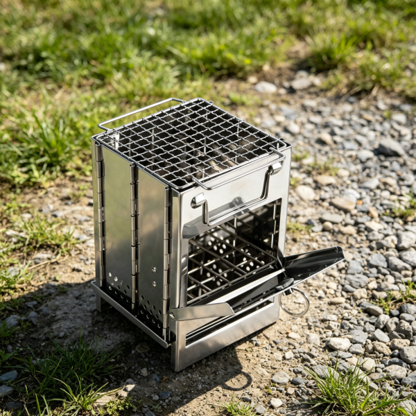 Small Stainless Steel Folding Rocket Camp Stove