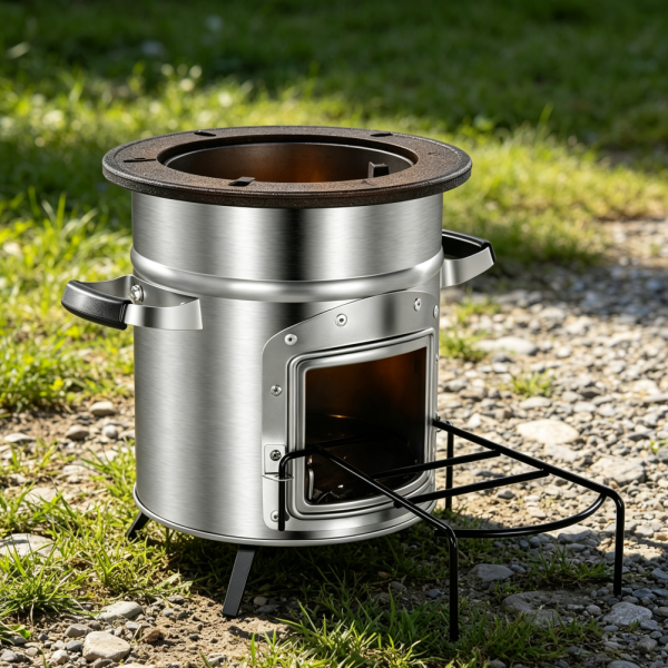 Stainless Steel Single Door Portable Rocket Stove