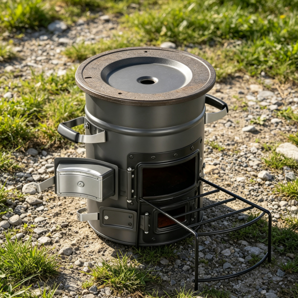 SPCC Steel Double Door Portable Rocket Stove