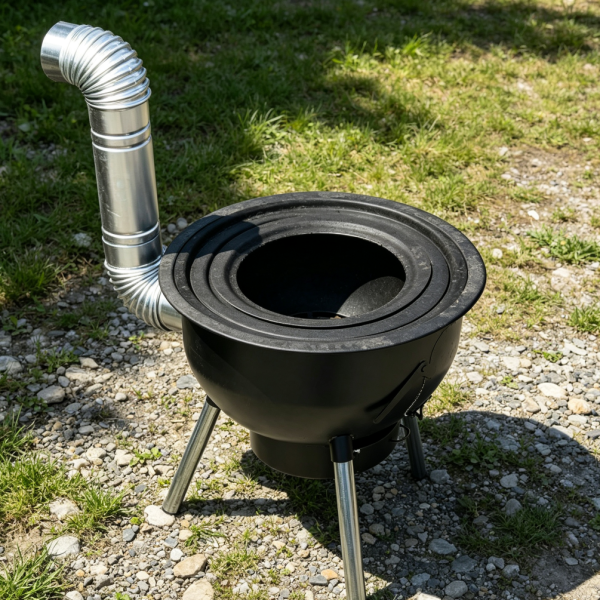 Multifunction Wood Burning Rocket Stove with Grill Rack